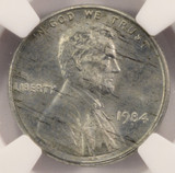 1984 1c Lincoln Cent 100% Unplated Planchet NGC MS64