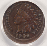 1906 1c Indian Cent Struck 5% Off-Center PCGS XF40 BN