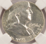 1956 50c Franklin Half Struck on Quarter Planchet 6.2 Grams NGC MS63