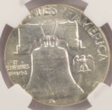 1956 50c Franklin Half Struck on Quarter Planchet 6.2 Grams NGC MS63
