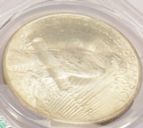 1922 $1 Peace Dollar Deep Struck Thru Reverse PCGS MS62