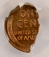 (1909-1958) 1c Wheat Cent Struck on Fragment 1.39 Grams PCGS MS63 Red