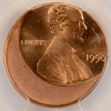 1990 1c Lincoln Cent Struck 25% Off-Center PCGS MS65 Red