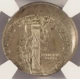 1944 10c Mercury Dime Struck 20% Off-Center NGC MS63