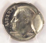 1990-P 10c Roosevelt Dime 12% Indent and Partial Collar PCGS MS64