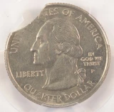2001-P 25c North Carolina Quarter Curved Clip PCGS AU58
