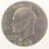 1972-D Ike Dollar Struck 7% Off-Center NGC MS62