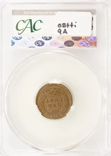 1908 1c Indian Cent Struck 5% Off-Center CACG AU50 BN
