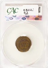 1901 1c Indian Cent Struck 5% Off-Center CACG F12