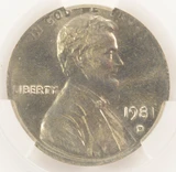 1981-D 1c Lincoln Cent Struck on Dime Planchet 2.28g CACG MS64