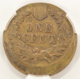 1902 1c Indian Cent Struck 12% Off-Center CACG AU50 Brown