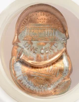 1998 1c Lincoln Cent 3 Coin Bonded Pile Up Multi-Struck 7.5 Grams NGC MS67 Red