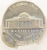 1961-D 5c Jefferson Nickel Double-Struck, 2nd 93% Off-Center CACG AU58