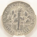 1968-D 10c Roosevelt Dime Missing Obverse Clad Layer CACG AU58 BN
