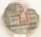 1976 50c Bicentennial Half Struck on Fragment CACG MS63