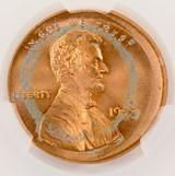 1999 1c Lincoln Cent Uncentered Broadstruck CACG MS64 Red