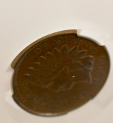 1900 1c Indian Cent Partial Collar Strike CACG AU58 Brown