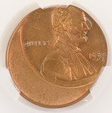 1995 1c Lincoln Cent Struck 25% Off-Center CACG MS64 Red