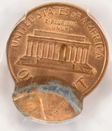 1989 1c Lincoln Cent Flipover Double-Struck, 2nd 80% Off-Center PCGS MS64 Red