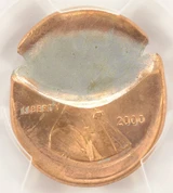 2000 1c Lincoln Cent Broadstruck & 35% Brockage PCGS MS64 Red