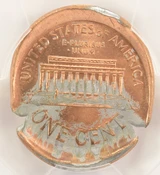 2000 1c Lincoln Cent Broadstruck & 35% Brockage PCGS MS64 Red