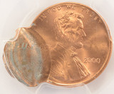 2000 1c Lincoln Cent Flipover Double-Struck, 2nd 80% Off-Center PCGS MS66 Red