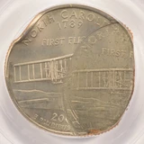 2001-P 25c North Carolina Quarter Quadruple Struck, 3-4th Off-Center PCGS MS62