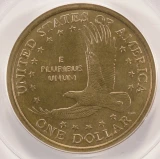 $1 2001-P Sacagawea Dollar Experimental Rinse Anti-Tarnishing Agent PCGS MS66