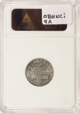1981 1c Lincoln Cent on Dime Double-Denomination ANACS MS65