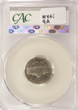 1961 5c Jefferson Nickel Curved Clip & Defective Planchet CACG MS64