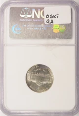1945-P 5c War Nickel 15% Curved Clip NGC AU58