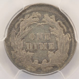 1891 10c Seated Dime Struck 5% Off-Center PCGS AU58