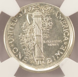 1943-S 10c Mercury Dime Broadstruck NGC AU50