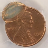 1992 1c Lincoln Cent Flipover Double-Struck 2nd 80% Off-Center PCGS MS65 Red