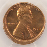 1972 1c Lincoln Cent Broadstruck PCGS MS65 Red