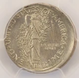 1916-S 10c Mercury Dime Broadstruck PCGS UNC Details