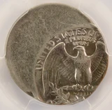 1985-x 25c Washington Quarter Struck 40% Off-Center PCGS AU58