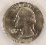 1979 25c Washington Quarter Broadstruck PCGS MS65