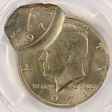 1971-D 50c Kennedy Half Double-Struck, 2nd 70% Off-Center PCGS UNC Details