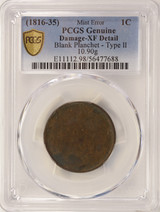 (1816-1835) 1c Large Cent Type-2 Planchet 10.9 Grams XF Details