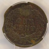 1907 1c Indian Cent 2% Curved Clip at 9:00 PCGS VF20