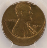 1920 1c Wheat Cent Struck 15% Off-Center PCGS MS64 RB