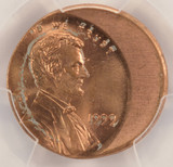1999 1c Lincoln Cent Struck 25% Off-Center PCGS MS64 Red