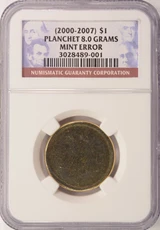 NGC $1 Manganese Type-2 Planchet UNC