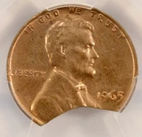 1965 1c Lincoln Cent 14% Clipped Planchet 2.65g PCGS MS63 Red