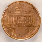 1c Lincoln Cent Struck Thru Obverse and Reverse PCGS MS62 Red