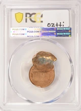 1990 1c PCGS Lincoln Cent Double-Struck, 2nd 60% Off-Center PCGS MS64 Red