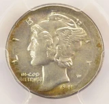 1941 10c Mercury Dime Broadstruck PCGS MS62