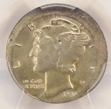 1944 10c Mercury Dime Broadstruck PCGS UNC Details