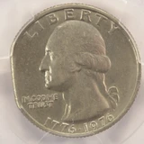 1976 25c Bicentennial Quarter 4% Straight Clip PCGS MS62
